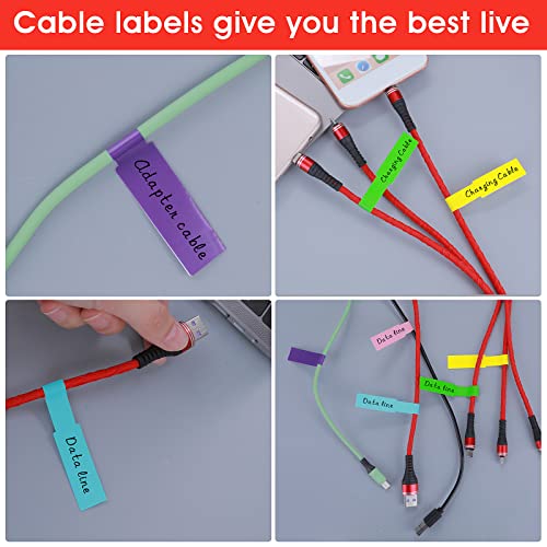 480 etichette per cavi multicolori, 8 colori