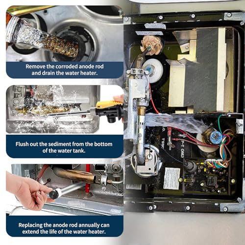 Image of RV Water Heater Tank Rinser RV Anode Rod, Water Heater Flush Wand & Socket Replacement for Suburban, Mor-Flo Water Heaters, Extends The Life of RV Water Heater