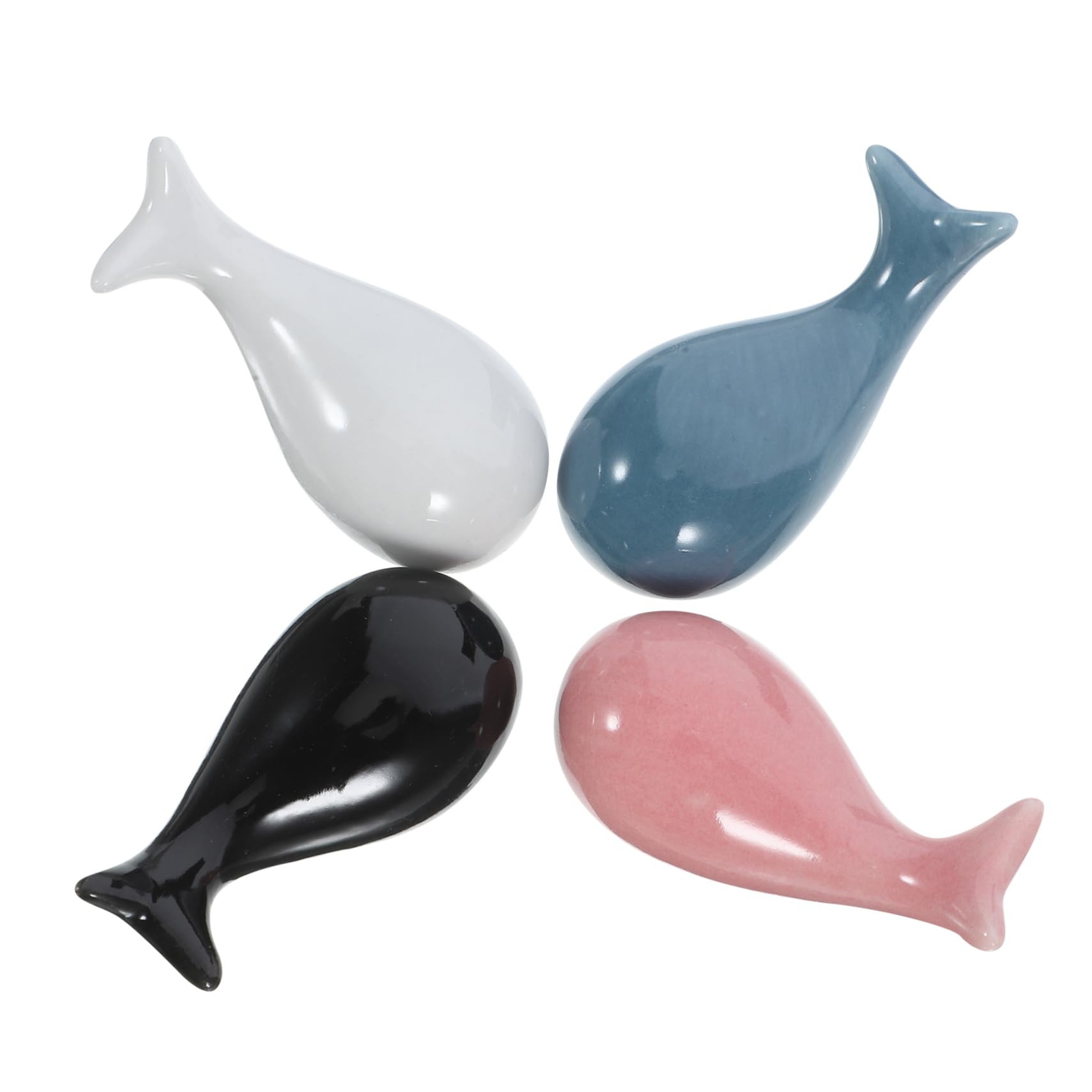 HEALLILY 4pcs Ceramic Whale Shape Chopstick Rests Cutest Chopstick Holders for Dinner Table Decor