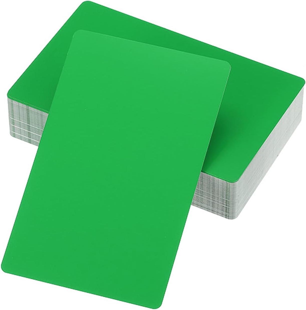 PATIKIL 300 Pack Metal Business Cards Blank, 0.45mm Thick 3.4x2.1 Inch Aluminum Laser Engrave Printable Name Card for Custom DIY, Green
