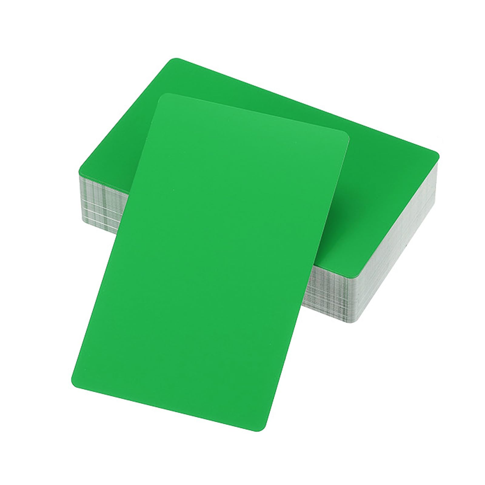PATIKIL 300 Pack Metal Business Cards Blank, 0.45mm Thick 3.4x2.1 Inch Aluminum Laser Engrave Printable Name Card for Custom DIY Green