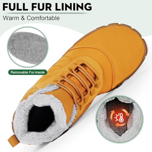 Image of Hike Footwear Barefoot Shoes Mens Womens, Winter Wide Toe Barefoot Hiking Shoes Boots, Non-Slip Waterproof Outdoor Running Boots Sneakers for Women Men