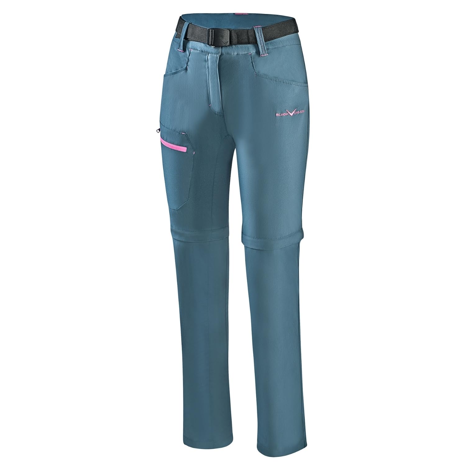 Black Crevice Damen Zip Off Leg Trekkinghose I Wanderhose-Damen mit abnehmbaren Beinen I wasserabweisend Damen Outdoorhose I strapazierfähige & atmungsaktive Outdoor-Wanderhose mit Taschen