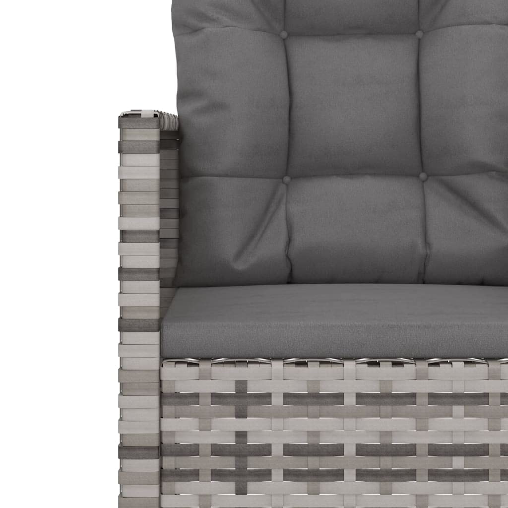 vidaXL Fauteuil de Jardin avec Coussins Gris Résine tressée