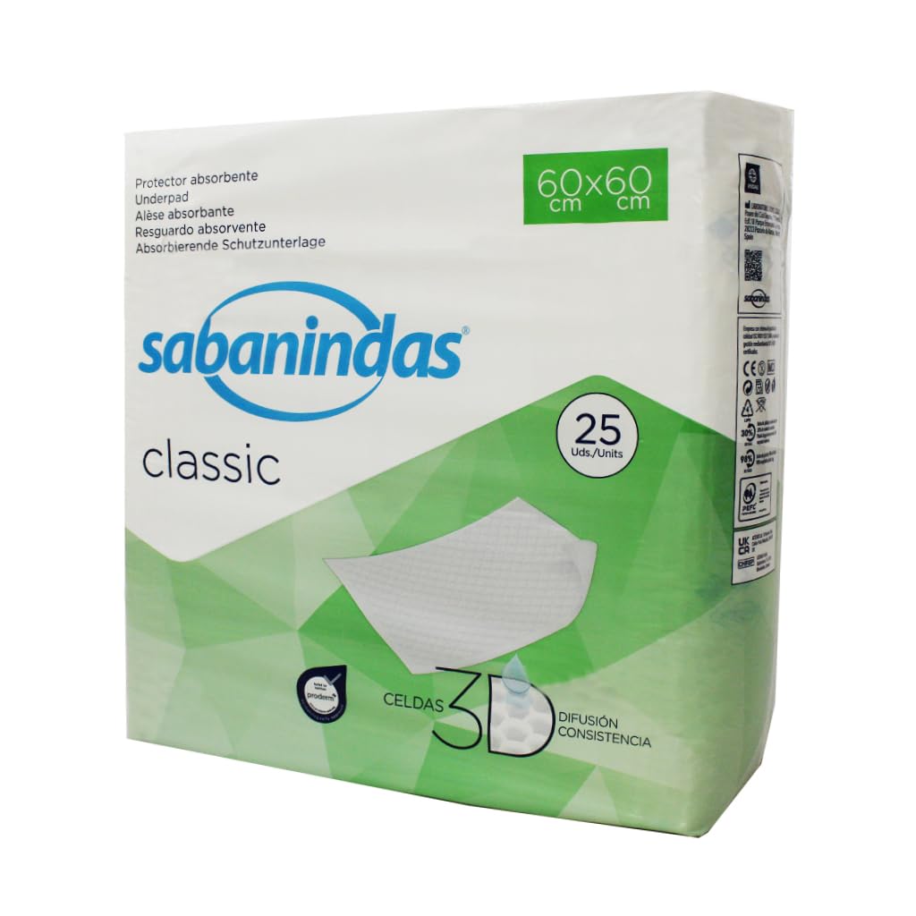 SABANINDAS - Protectores de Cama (60 x 60 cm, 6 x 25 Unidades)