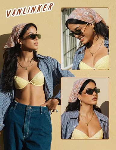 VANLINKER Rimless Mask Sunglasses for Men Women Trendy Frameless Slim Flat Top Sunglasses Futuristic Shield Shades VL98202