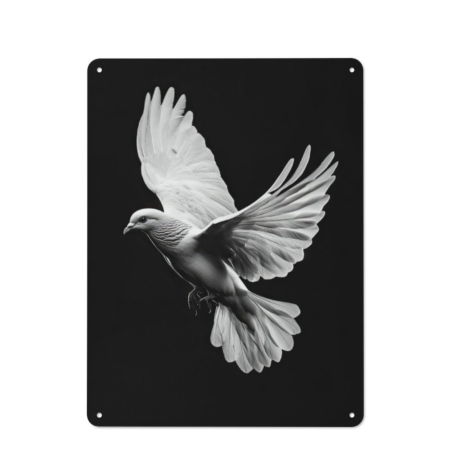 Junmoney White Dove In Flight Vintage Tin Sign 40X30cm With For Living Room Or Hallway, Gift Idea At Christmas For Home Wall Decor Collectors