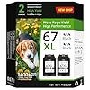 67XL – Cartuchos de tinta negra compatibles con HP Ink 67, compatible con HP 67, tinta negra, compatible con impresora DeskJet 2855e 2800e 4155e 2755e 2700 2700e 4100 4255e Envy 6055e 6455e