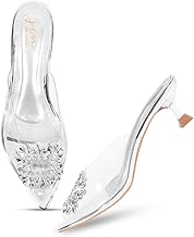 JM LOOKS Comfortable and Stylish Kitten Heels Transparent Upper Sandals For women and Girls