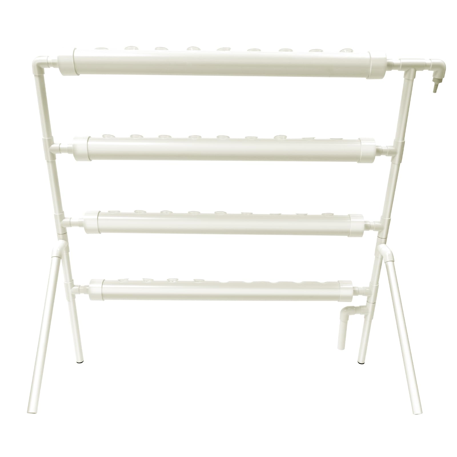 Système Hydroponique 36 Trous 4 Couches PVC, Kit de Culture avec Pompe à Eau 200L/H