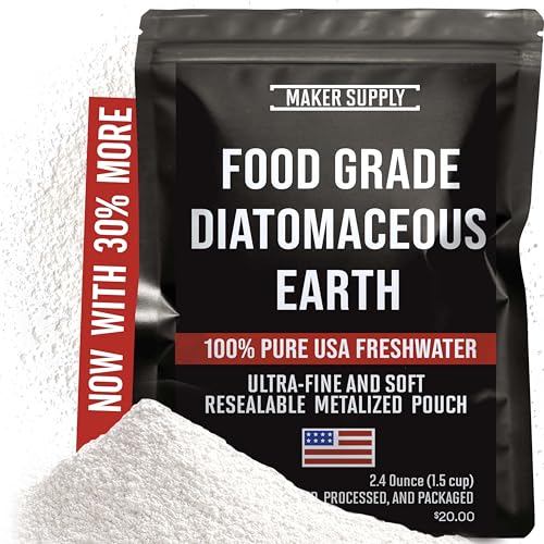 Food Grade Diatomaceous Earth Powder – 2.4 oz | Ultra Fine Freshwater DE | Natural Organic Mineral | Resealable Pouch