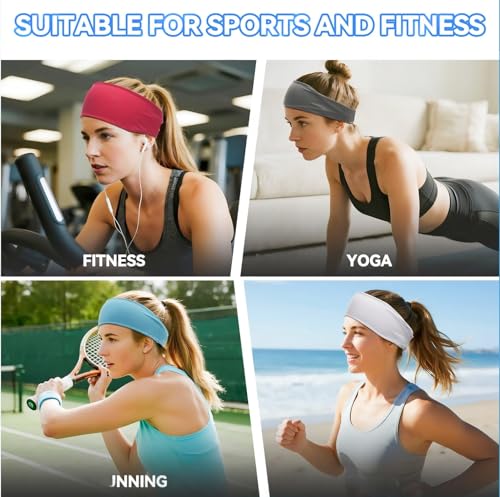 Image of Sweat Headbands for Men,6 Pack Workout Sports Hairband for Gym, Ideal for Fitness,Running,Cycling,Hike