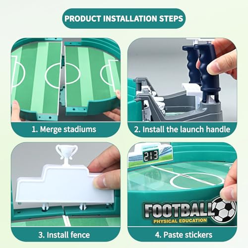 Tischfussball,Mein HERZ Tischfussball Kinder Interaktives TischfußBallspiel,Tischkicker Spielzeug Tischkicker mit 6 Fußbälle Fußball Geschenke für Jungs für Kinder Erwachsene – Bild 4