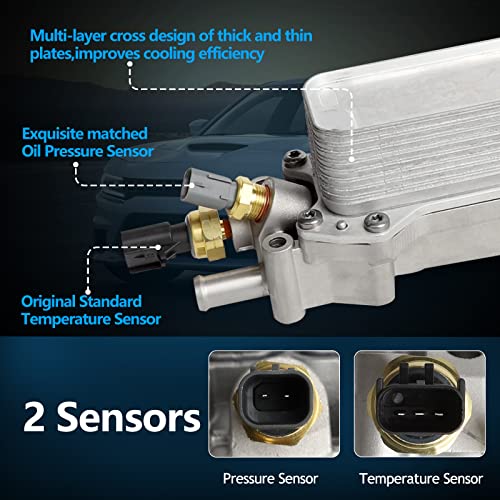 Aluminum Oil Filter Housing Engine Oil Cooler For 2011-2017 Dodge Charger Durango Challenger Journey Jeep Wrangler Cherokee Chrysler 200 300 Ram ProMaster 3.6L V6 for 926-876 926-959 68105583AF - Image 3