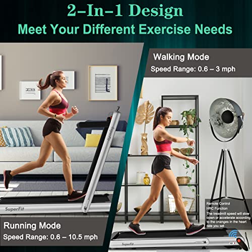Image of Goplus 2 in 1 Folding Treadmill, 4.75HP Superfit Under Desk Electric Treadmill with APP Control, LED Touch Screen, Blue Tooth Speaker, Remote Control, Walking Jogging for Home Office
