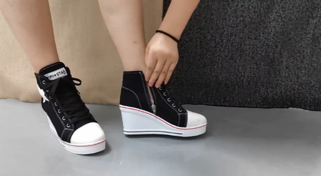 Amazon.com | Mei MACLEOD High Heel Wedge Sneakers for Women Casual