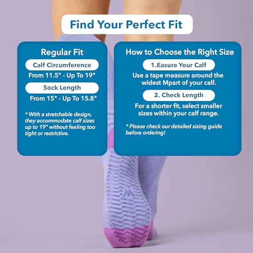 Image of Wellow Knee High Compression Socks for Men & Women, 18-25 mmHg, Bamboo Viscose, Swelling Relief