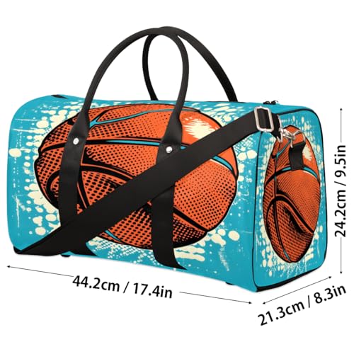 Sports Travel Duffle Bag, Sports Gym Bags for Women Men, Carry On Weekender Overnight Bag, Basketball Workout Hospital Airplane Trips Bag4