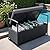 Greesum Patio Loveseat PE Rattan Wicker Outdoor Furniture with Soft Cushions & Built-in Storage Space for Lawn Garden Backyard, Black