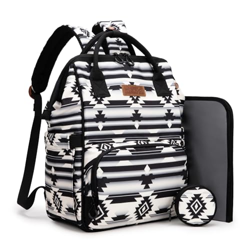 Image of Montana West Wrangler Diaper Bag Backpack Aztec Callie Bag Travel Backpack Purses Western Multi-Function Baby Bags for Mom