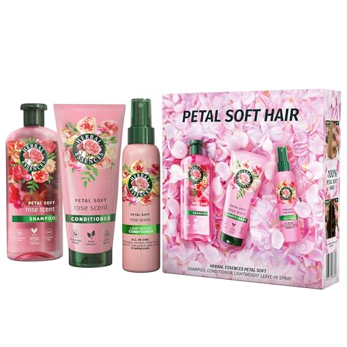 Herbal Essences Rose Scent Petal Soft Giftset: Shampoo 250ml Conditioner 200ml Leave-In Spray 145ml