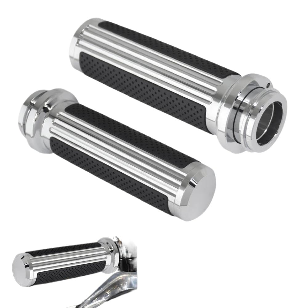 ZHpxCCzDp Motorcycle Handlebar Grips 25mm Electronic Throttle Compatible with Touring Street Electra FLHX Softail Slim FLHR(Hand Grips C)