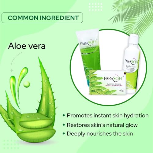Image of Parasoft Moisturizing Face & Body Milk, Hydrating Glycerin Soap and Refreshing Shower Gel Combo with Goodness of Aloe vera for Normal to Very Dry & Sensitive Skin