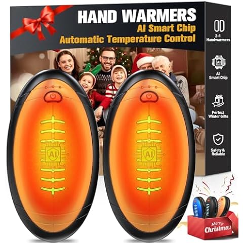 Defndy Hand Warmers Rechargeable 2 Pack, AI Smart Chip Electric Heater Football Shape Hand Warmer, Quick Charge Portable Hand Warmer Gift for Christmas, Outdoors, Hunting, Golf, Camping Cover
