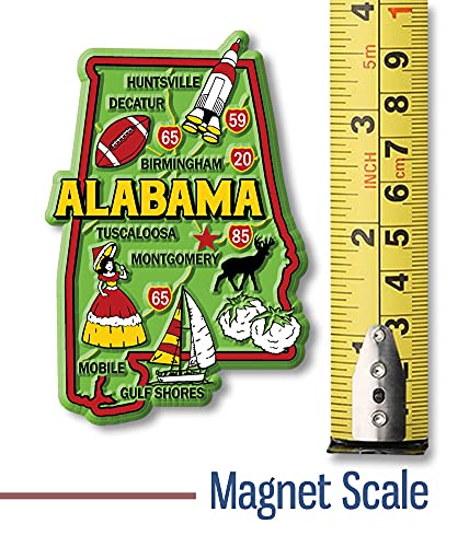 Imán decorativo Alabama de caucho 2.4 x 3.6 pulgadas miniatura 2