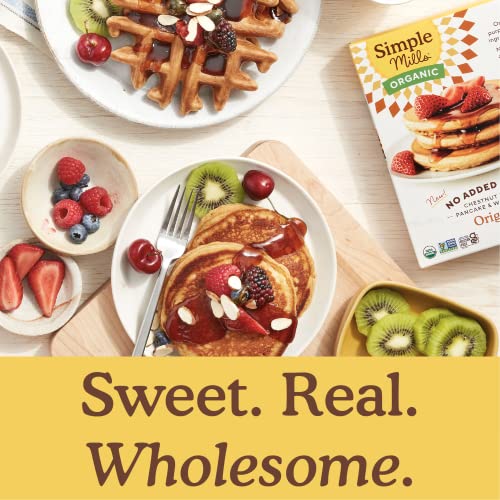 Image of Simple Mills No Added Sugar Pancake & Waffle Mix, Original - Gluten Free, Plant Based, Paleo Friendly, 10 Ounce (Pack of 6)
