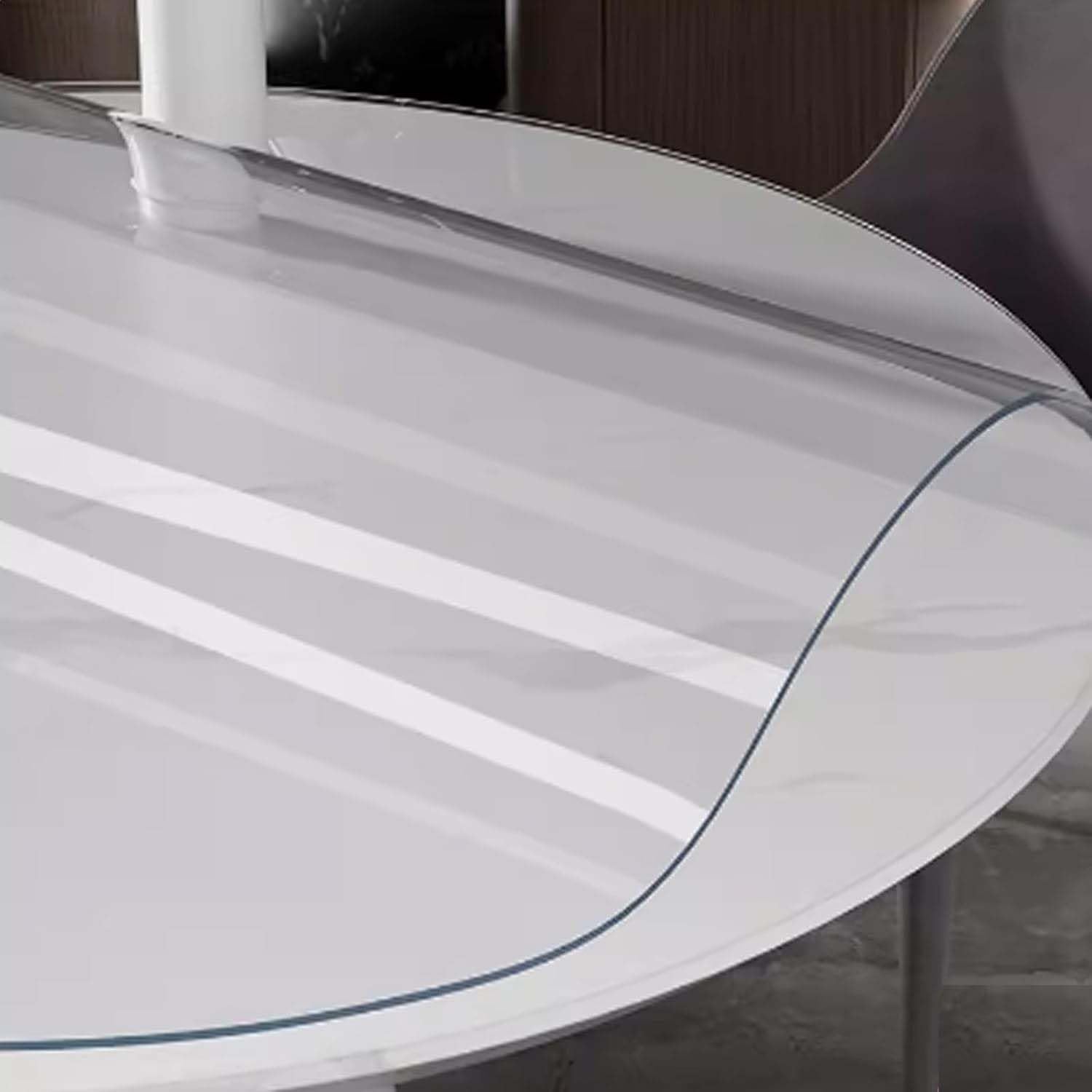 Trasparente Copritavolo 160cm/63in, Tovaglia Trasparente Rotonda PVC Spessore 3mm, Protezione da Tavolo Trasparente Impermeabile Antimacchia, per tavolino da caffè, Tavolo da Pranzo