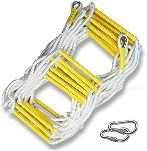 DTXDZXCJBC Escape Rope Ladder,Resistant Fire Safety Ladders with Hooks Emergency Fire Escape Ladders,20m