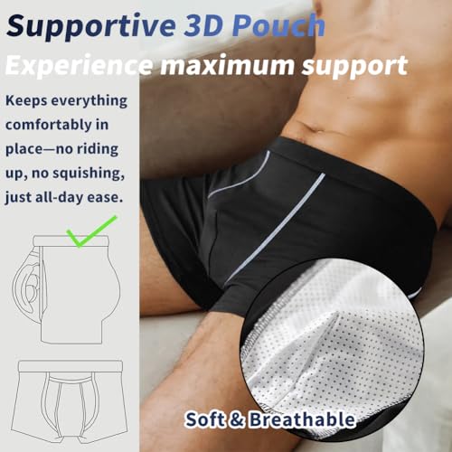 Sexy Code 1701 Men's Boxer Briefs 6-Pack, Modal Stretch Underwear Breathable Soft Trunks for Men, Black & Red4