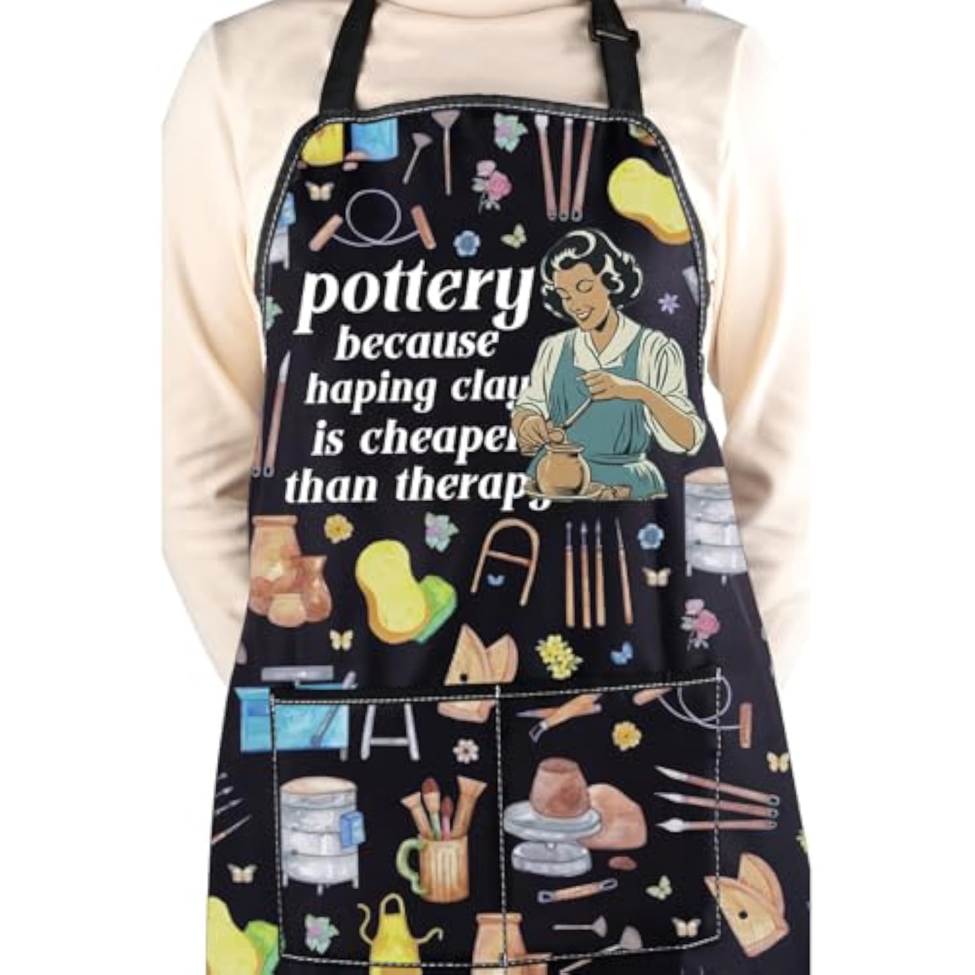 Pottery Gift Ceramic Artist Apron, Funny Pottery Kitchen Apron