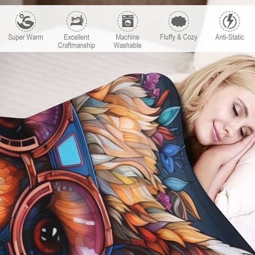 Couverture polaire ours pour canapé plaid imprimé ultra doux 130x150 - 4