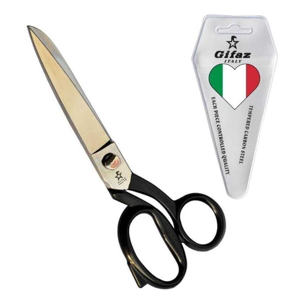 Gifaz - Forbici sarto e cucito per sartoria professionale gambo verniciato nero Made in Italy Cm. 27,50