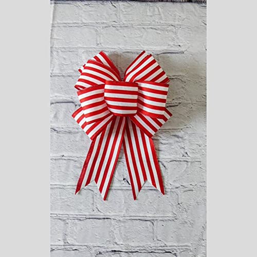 2 Rolls Red And White Striped Wired Ribbon For Gift Wrapping/Crafts/ Christmas Tree/Wreaths/Bow Decorations, 2-1/2" Wide X 6 Yards #TOP3
