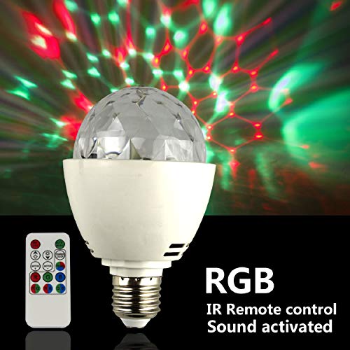 Sfera da discoteca E27 RGB LED illuminazione festa, effetti di luce, lampada da palcoscenico, lampada per feste, telecomando, per festa di compleanno, festa di nozze, Natale, Rgbwy Without Remote