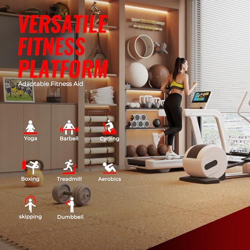 Image of SUPERJARE 0.79'' Extra-Thick Exercise Equipment Mats, 12 Pcs 48 Sq Ft Rubber Top Floor Tiles with High Density EVA Foam, Interlocking Gym Flooring for Home Gym, Workout Mat, Wood