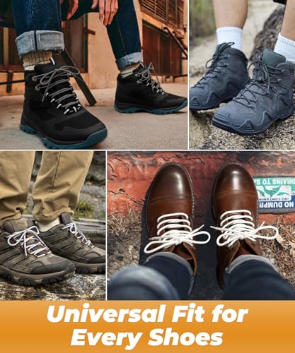 Image of Handshop 2 Pairs Round Boots Shoelaces, Heavy Duty Outdoor Shoe Laces | Replacement Shoestrings for Hiking, Running, Sporting Shoes and Work boots, Sturdy and Robust, 28 Colors, 30-63 inch Length