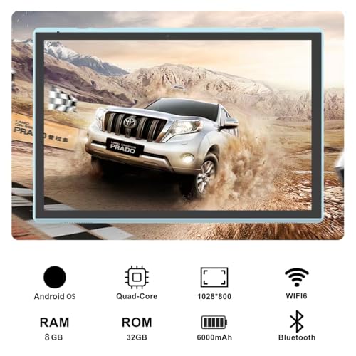 Image of 10 Inch Tablet With Tablet protective Case and Stylus, Android 15 Tablets, 8GB RAM 32GB ROM /1TB Expansion, 8H 6000mah Battery Wifi Bluetooth 10.1 inch IPS HD Touchscreen 2MP+8MP Dual Camera Tablets Blue.