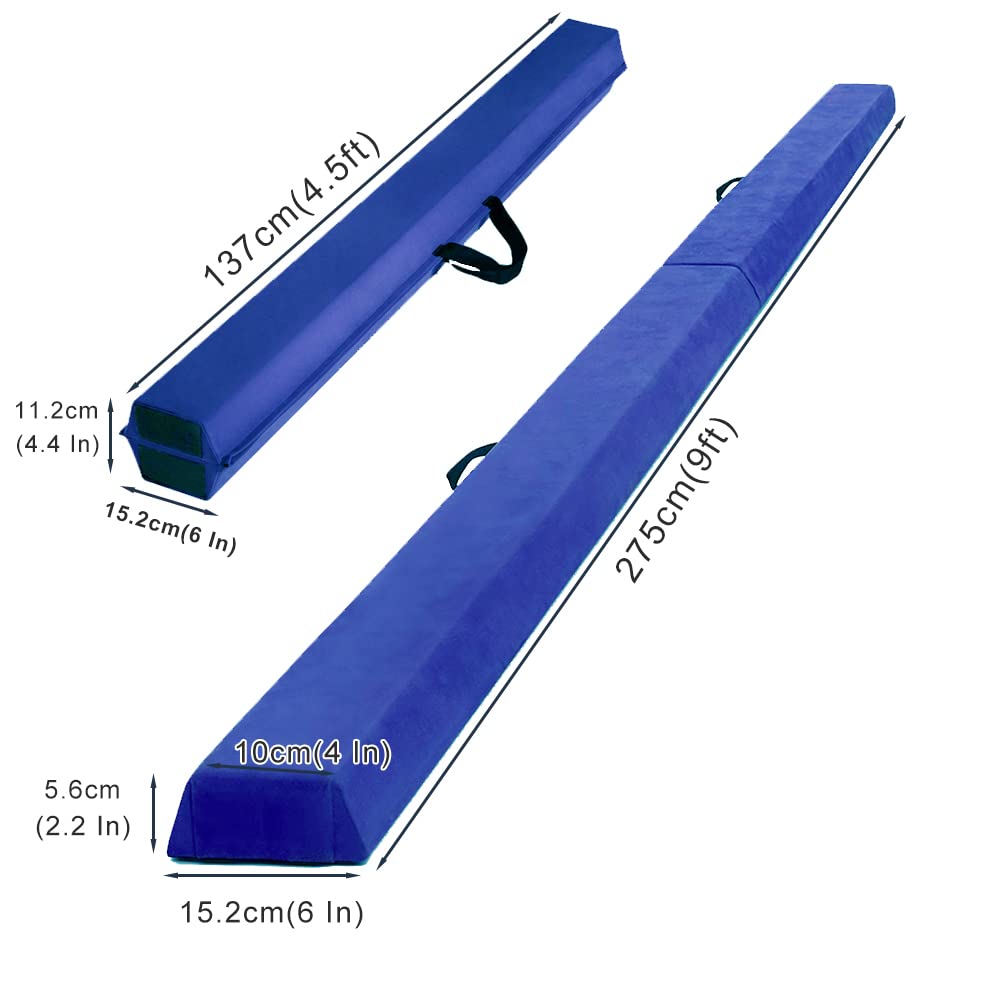 275cm Ginnastica Trave di Equilibrio Pieghevole Trave di Equilibrio Equilibrio Attrezzature per Il Fitness per Bambini Allenamento Ginnastica Esercizio