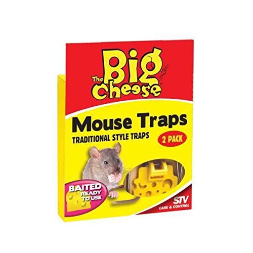 THE BIG CHEESE Professional Strength Baited Ready To Use Traditional style Mouse Trap - Twin Pack STV100 by STV