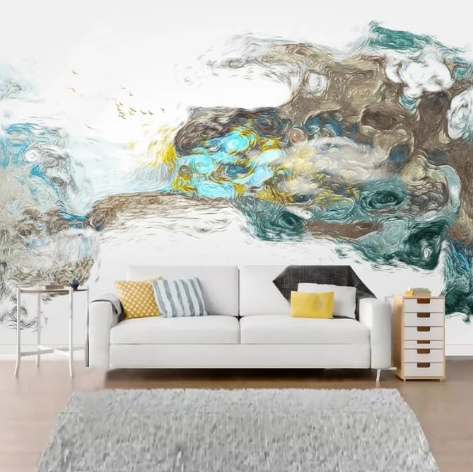 Fresque murale oiseaux style chinois pour restaurant et salon