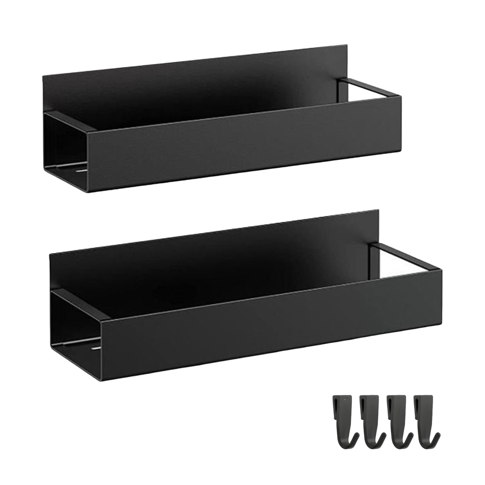 Mekalero Refrigerator Side Storage Shelf Carbon Steel 2 Shelf Set, Kitchen Organizer for Bottles and Seasonings Fridge Side Kitchen Organizer Condiment Holder Refrigerator Storage Rack Mount