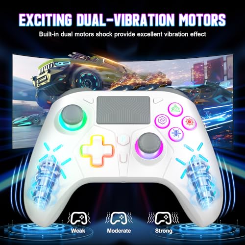 Image of Gamrombo Wireless Controller for PS5, Gaming Controller with PS4 /PC /Switch, with Macro /Turbo, Hall Triggers, Hall Joysticks, Dual Vibration, 2.4g Adapter, 3.5mm Audio Jack