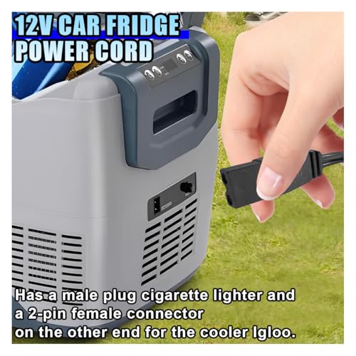 Image of 12V DC Power Cable, 1.8M 2 Pin Lead Cable Plug Wire for Car Cooler Cool Box, Mini Fridge Replacement Extension Cord, Portable Cigarette Lighter Plug Power Adapter Extension Cables (1PC)