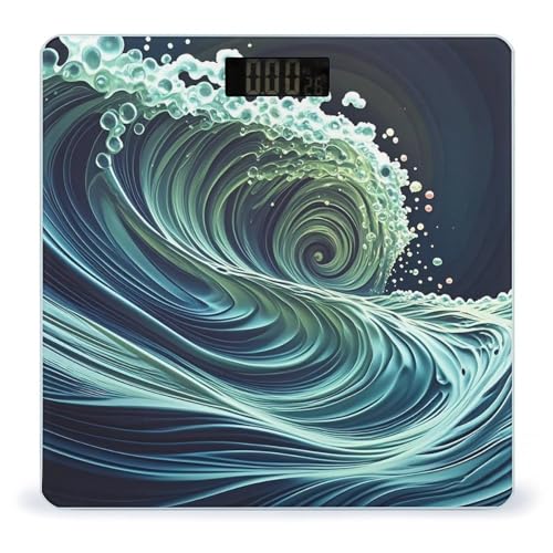 Báscula digital de baño con pantalla LCD y vidrio templado