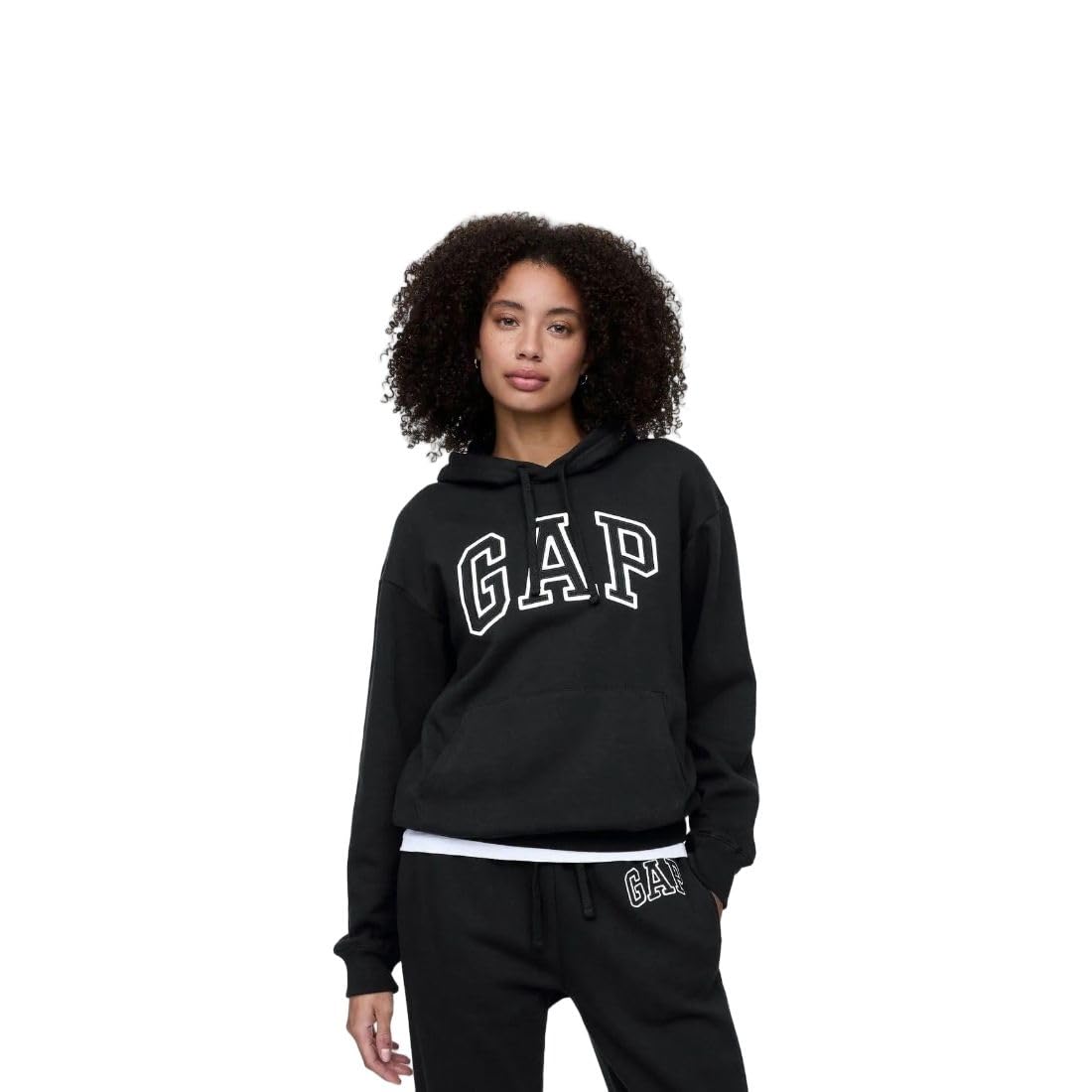 Women Logo Hooded Full Sleeve Zip-Front Sweatshirt, Black, XL-image-33