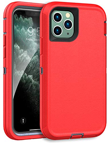 MXX Heavy Duty Case for iPhone 11 Pro Max - (No Built in Screen Protector) Drop Protection Tough Case for Apple iPhone 11 Pro Max (Red/Gray)